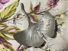 Vintage Don Drumm Pewter Ginko Leaf Trinket Dish Sculpture Metal Art