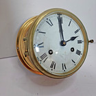 Schatz German Brass Ship s Bell Clock 8-day Roman Numeral Porthole Wall Germanya