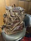 Vintage Leather Backpack Style Bag With Buckles 