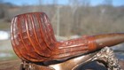 Whitehall Suffolk Briar Italy Rusticated Billiard Smoking Estate Pipe 5 3 4  L