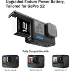 2-pack Battery Charger For Gopro Hero 12 Hero 11 Hero 10 Hero 9 Camera Black