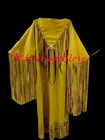 Native American Powwow Regalia Wedding Dress Women s Tan Gold Beaded Fringe Wd02