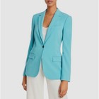 Nwt Theory Staple Blazer B Teal Admiral Crepe Single Button Career Jacket - 12