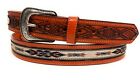 Men s Western Leather Belt  Saddle Horse Southwestern Style Cowboy Rodeo Belt