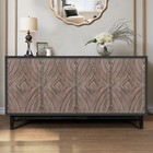 Mid Century Modern Sideboard Buffet Cabinet 60  Solid Wood Legs Storage Credenza