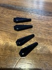 Lot  Of 4 Antique Art Deco  Art Glass Teardrop Black Facet Half Drill Beads