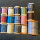 Lot Of 15 Vintage Belding   Corticelli Wooden Spools  with Thread  Fast To Boil
