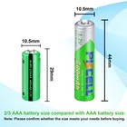 2-16pcs 1 2v 2 3aaa Size Rechargeable Battery 400mah Nimh Batteries Button Top