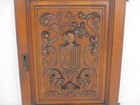 Antique Hand Carved Wood Door Panel Reclaimed Architectural Middle Ages Scene Kn