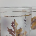 3 Vtg 60 s Libbey Frosted Gold Leaf Drinking Glasses W  Gold Detail Set Of 3