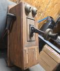 Antique Candlestick Telephone Wall Mounted Phone Bells Crank Wood