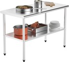 48   X 24   Kitchen Work Table Stainless Steel Commercial Food Prep Table Silver