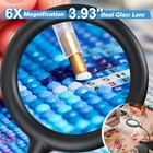 6x Magnifying Glass With Light And Stand  3 Color Modes Dimmable Led Lighted    