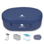 Relxtime Portable Small Hot Tub For 2 Person Outdoor Oval Portable Hot Tub blue