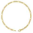 Solid 14k Gold Filled 3mm Figaro Anklet 10 