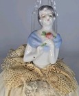 Antique Victorian  Half Porcelain Doll Pin Cushion