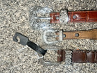 Tony Lama Justin   More Vintage 90   s Ladies Silver Concho Leather Belt Lot  4