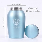 Stainlee Steel Pet Urns paws Engraved Dog Urn For Ashes In Blue Size Medium