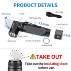1300 Lumens 6 Modes Led 90 Degree Rechargeable Magnetic Flashlight For Camping