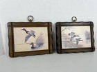 5x7 Rustic Vintage Duck Lake Painting Wood Wall Hanging Picture Plaque Set