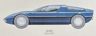 Maserati Bora Car 1971-1979 Watercolor Technical Art Print Specs Italian