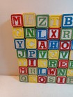 Vtg Children   s Abc Wooden Block Building Set  67 Blocks Includes Sesame Street 