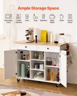 Vevor 52in Kitchen Island Cart Rolling Storage Cabinet Table With Drawer Leaf
