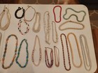 34 Piecea Of Vintage Estate Jewelry  Mixed Types Costume Untested Necklaces