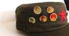 Green Chinese Communist Hat With 10 Pins   Cotton Tourist Souvenir