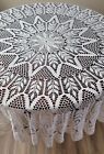 Tablecloth Round Large Handmade Crochet  Vintage New -  Diameter 77 Inches