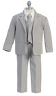 Boys Silver Gray Suits Kids Formal Dress All Sizes Choose Your Free Color Tie 