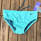 Speedo Men Arctic Blue Solid One Swim Brief Swimwear Size 34 36