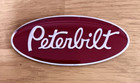 Peterbilt Truck Emblem Chrome Epoxy Top Metal 3 5 Inches Wide Red