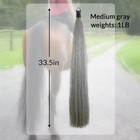 33 5 In Long 1 Lb Horse Tail Extension With Braided Horsehair Medium Gray