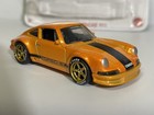Hot Wheels 1971 Porsche 911 Orange - Super Custom Wheel Swap W real Riders