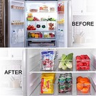Set Of 2 Stackable Plastic Food Storage Bins With Handles For Pantry