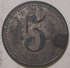 Germany - Werth-marke 5 Pfennig No Cs Zinc Trade Token