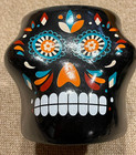 Dia De Los Muertos Day Of The Dead Ceramic Planter 5 5     Black