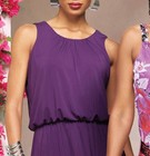 Size S Ashro Purple Formal Wedding Church Party Tamiko Fringe Hem Maxi Dress