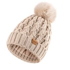 Winter Set For Women Pom Pom Beanie Scarf   Gloves Warm Knit Accessories 3 Pcs