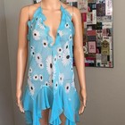Nwt Vintage Deadstock Victoria   s Secret V Cut Blue Halter Slip Lingerie