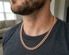 Solid Pure Copper Necklace Men 8mm Cuban Curb Chain Arthritis Therapy 24 