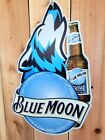 Rare Blue Moon Beer  Advertising Metal Sign Bar Man Cave Garage  16    11   