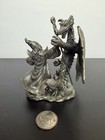 Pewter Wizard And Dragon Figurine