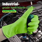 Heavy Duty Green Industrial Nitrile Gloves With Raised Diamond Texture  8-mil