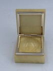 Vintage Hand Carved Yellow Alabaster Hinged Trinket Jewelry Box Italy