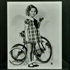 1934 Fox Player Promo Photo Of Shirley Temple In Plaid Dress And Tricycle 8x10