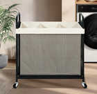 Cesto Ropa 120l 3 Secciones Con Ruedas Bolsa Lavable  Nuevo