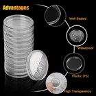 100pcs 31mm Coin Storage Holder Capsules Case Clear Container For Us Half Dollar
