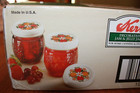 Vtg 12 Kerr Canning Jelly Jars New Country Kitchen Fruit Emboss Decorative 8 Oz 